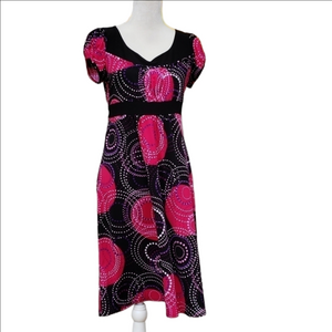 Nwt Cato Cute Summer Pullover Dress M Pink/ Blk